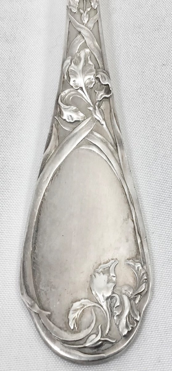 Puiforcat, Iris ,grande  Louche à Crème En Argent Massif , Art Nouveau