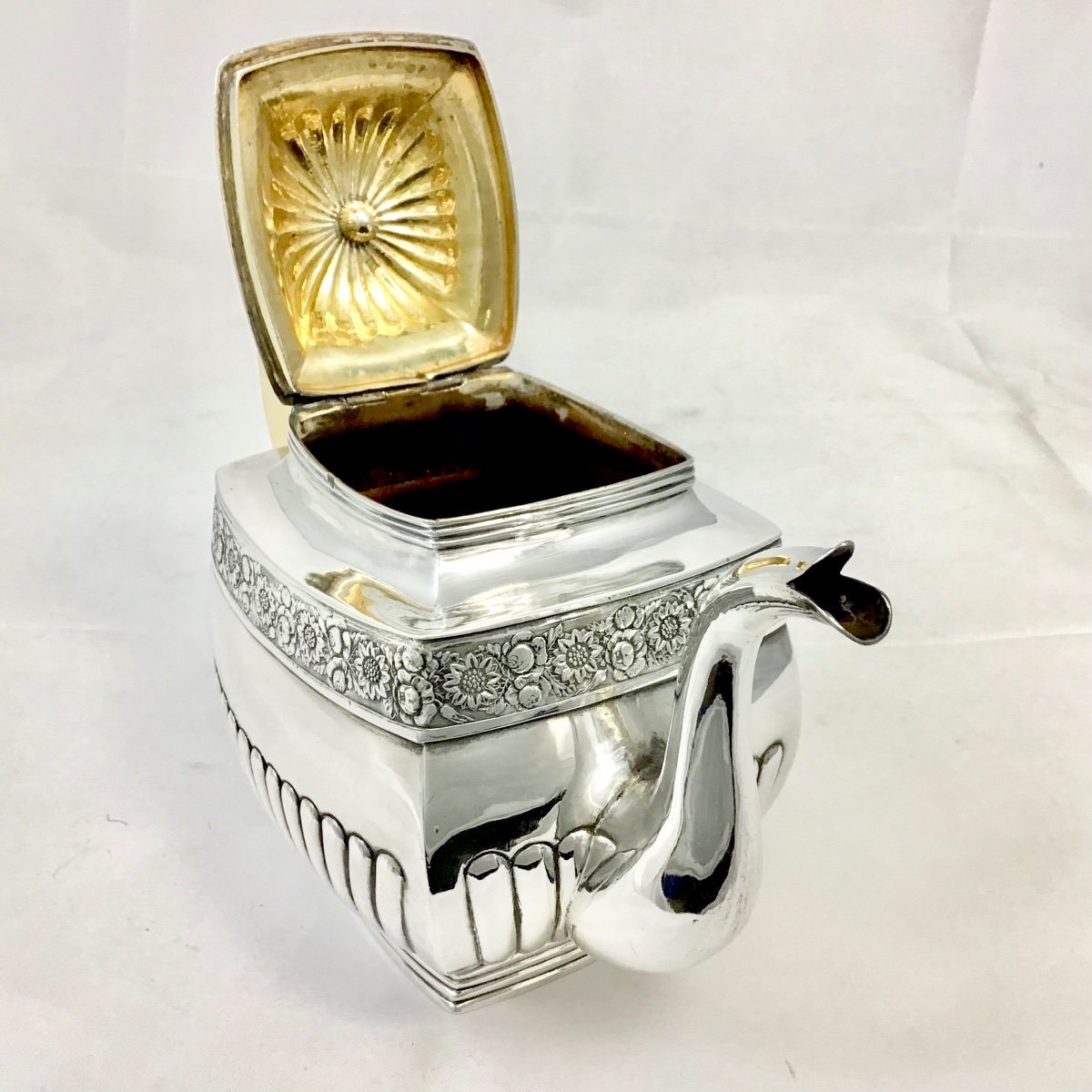 Moscow 1829, Solid Silver, Teapot, Vermeil Interior -photo-2