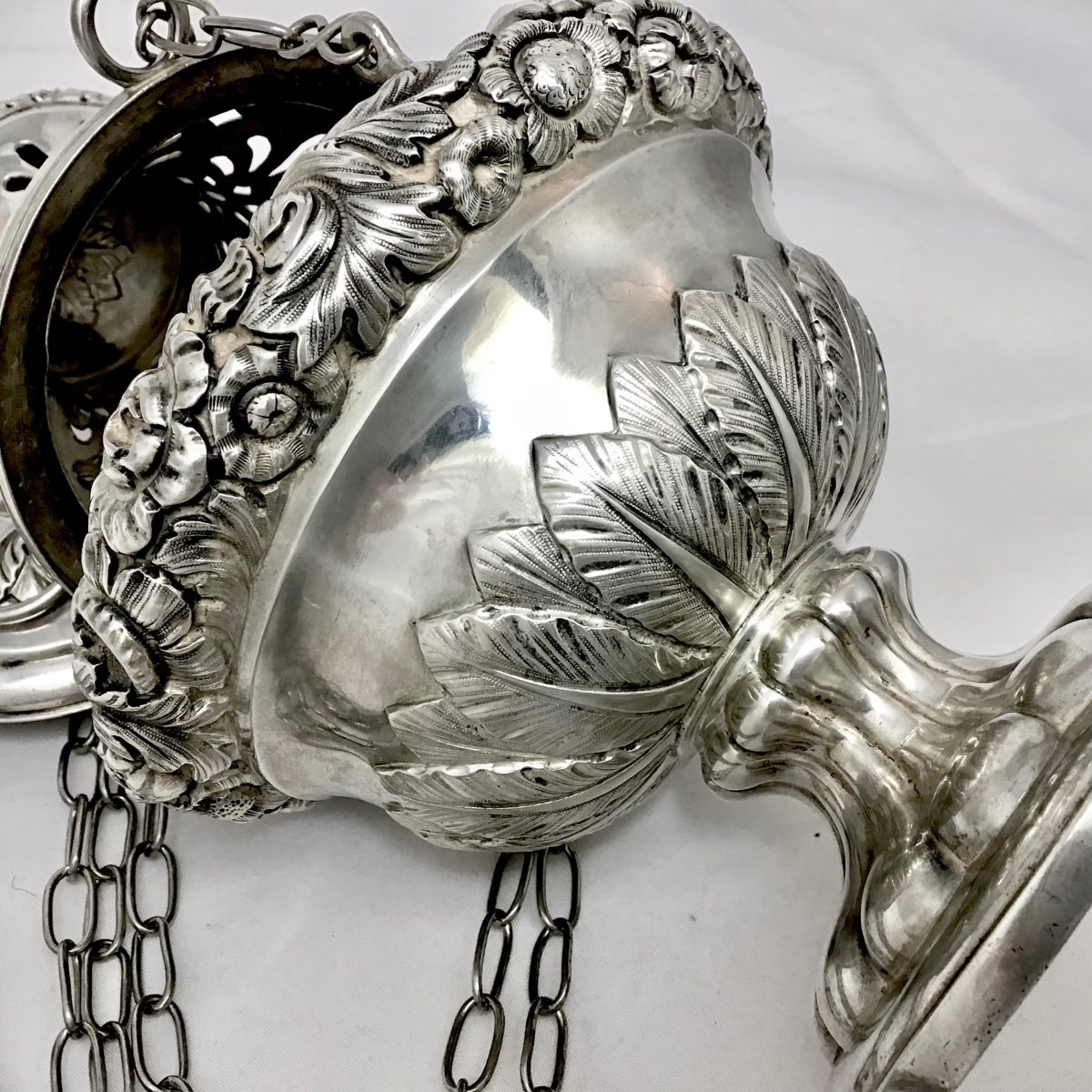 Brussels 1840-1860, Sterling Silver, Censer, Louis Wolfers-photo-2