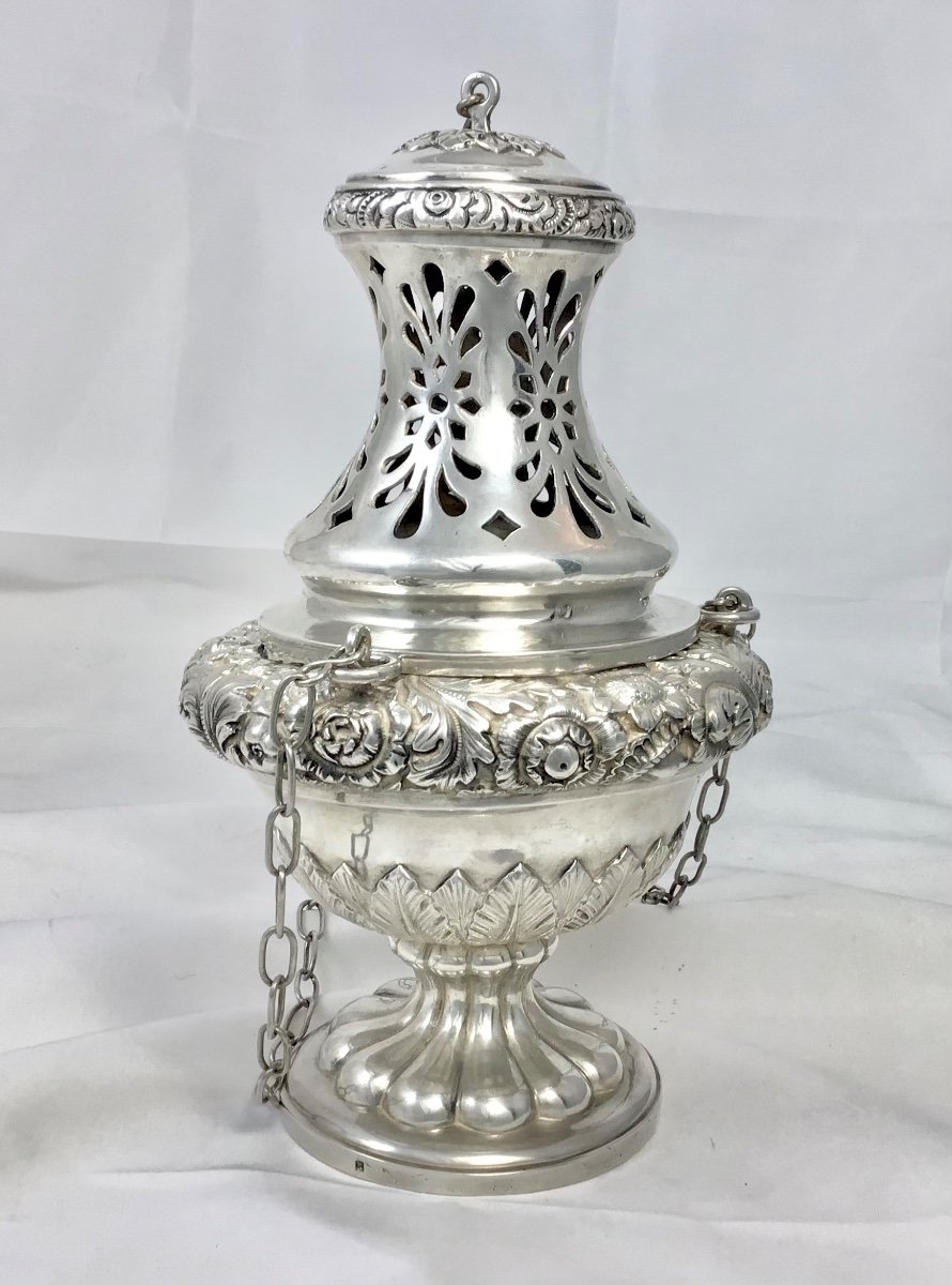 Brussels 1840-1860, Sterling Silver, Censer, Louis Wolfers-photo-2