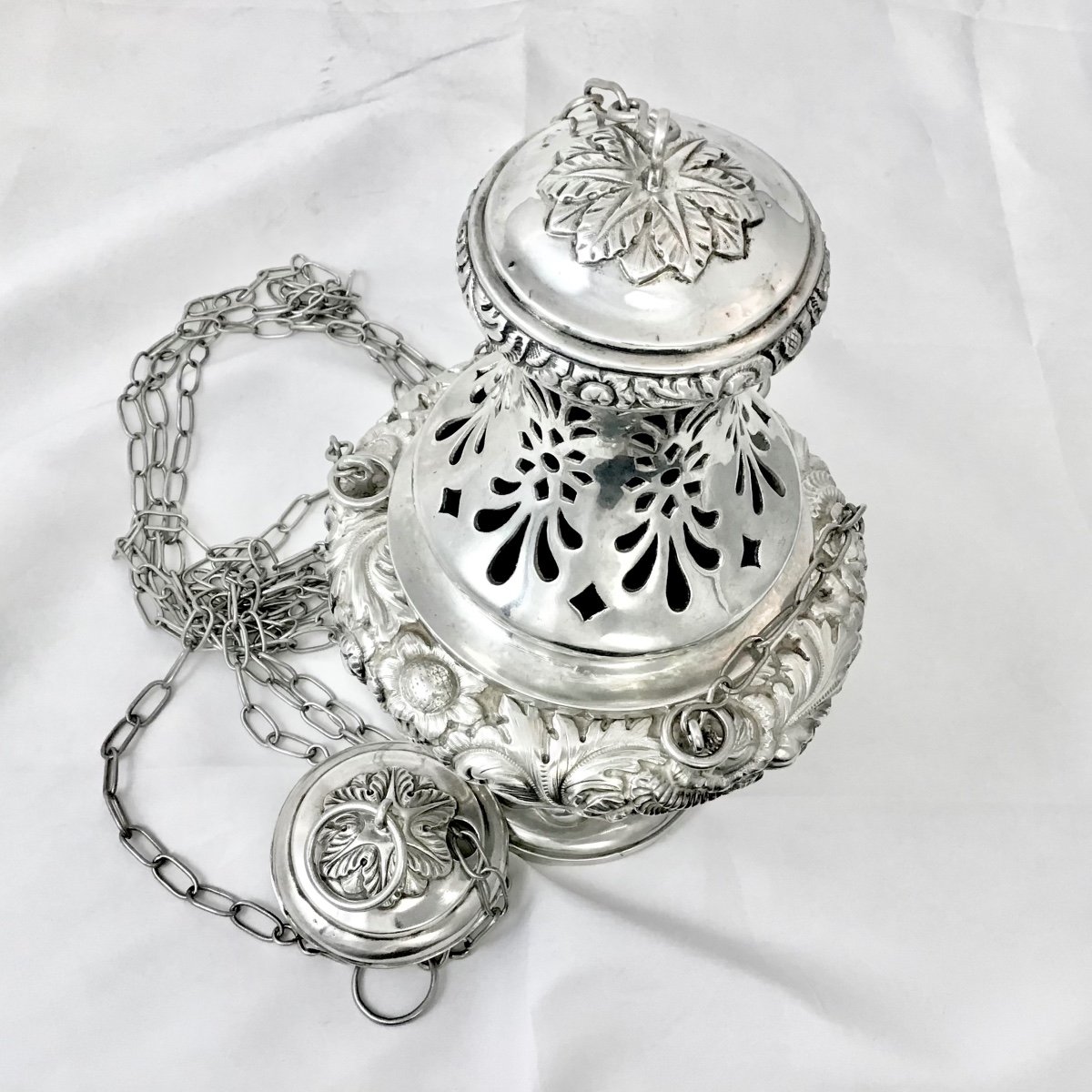 Brussels 1840-1860, Sterling Silver, Censer, Louis Wolfers-photo-5