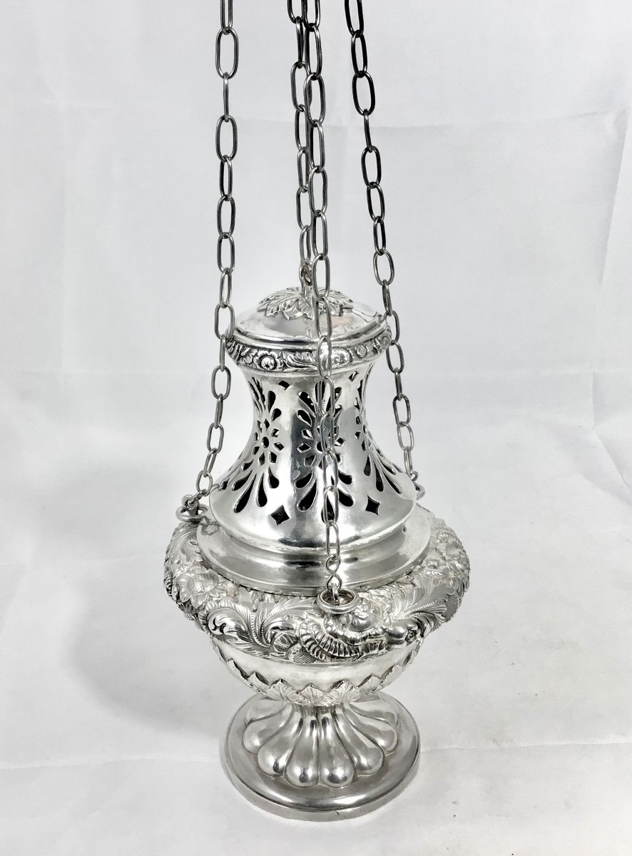 Brussels 1840-1860, Sterling Silver, Censer, Louis Wolfers-photo-7