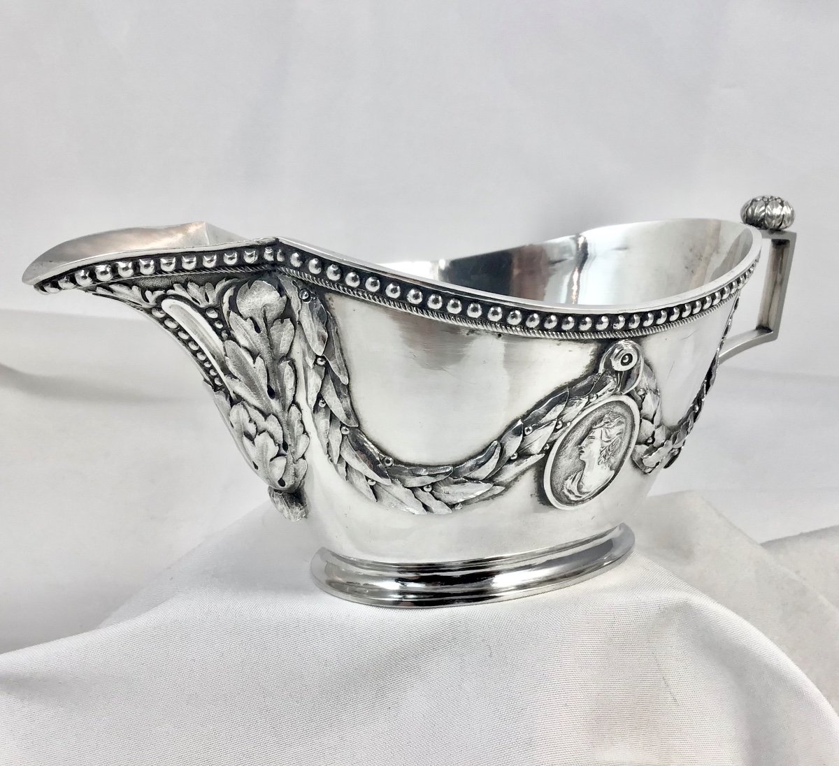 Ath 1788, Louis XVI Sauceboat, Solid Silver, Master Of The Unicorn-photo-5