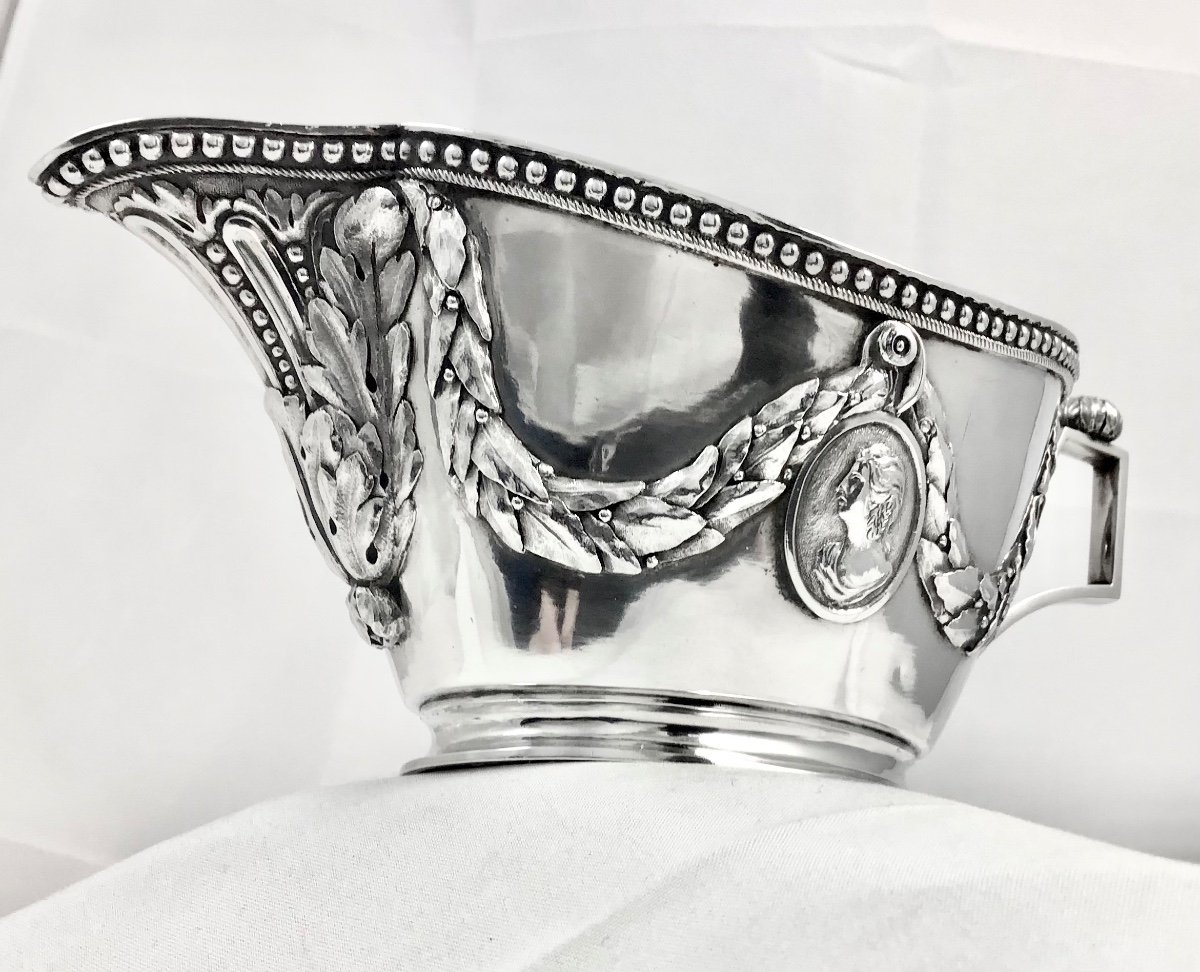 Ath 1788, Louis XVI Sauceboat, Solid Silver, Master Of The Unicorn