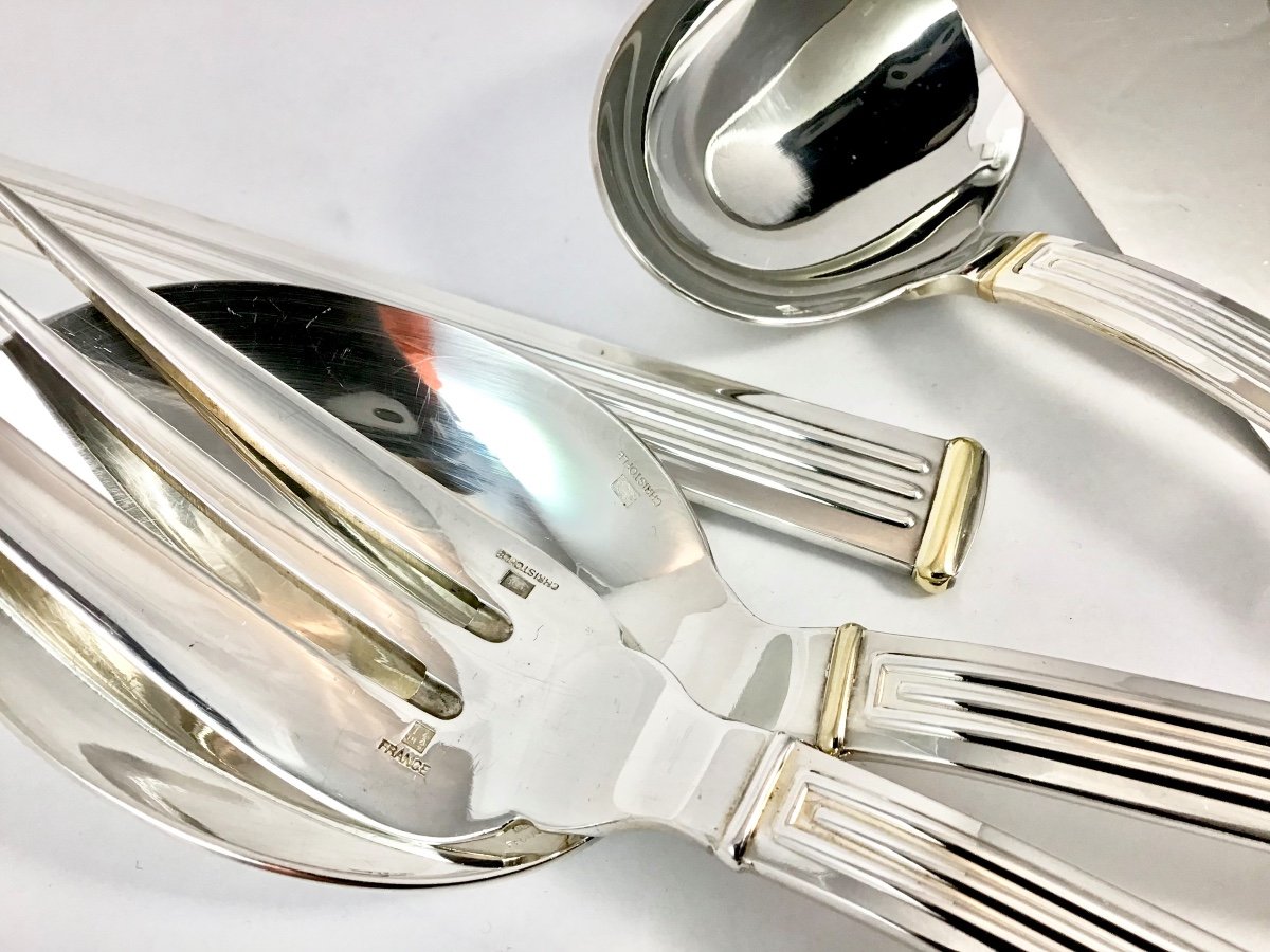 Aria Gold, Christofle, 6 Serving Cutlery, Aria Gold Rings-photo-2