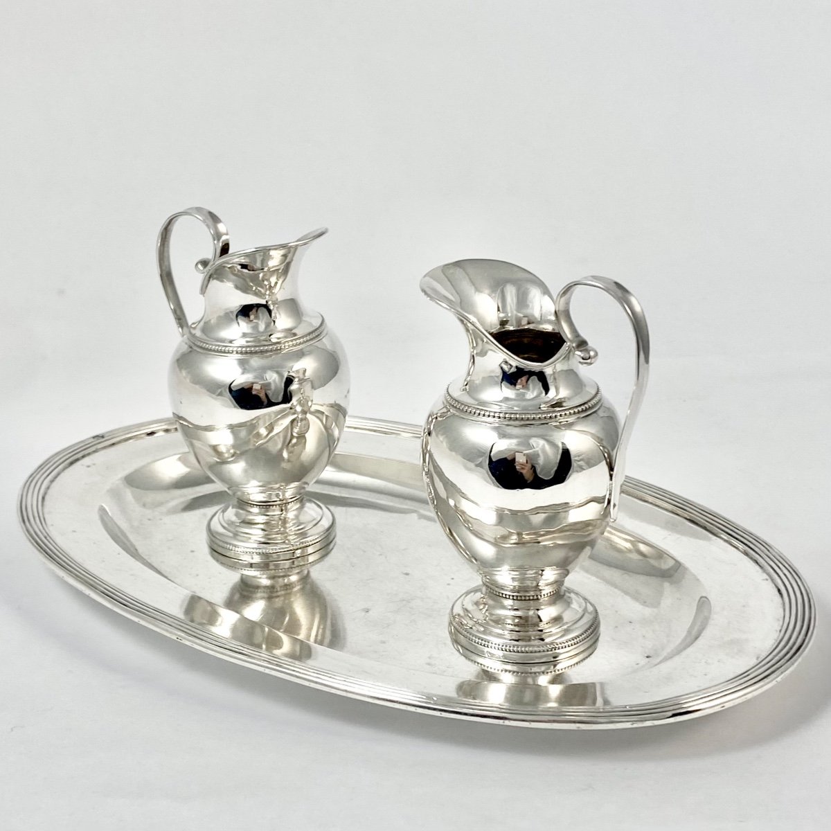 Mass Cruets On Their Tray, Solid Silver, Belgium Circa 1831-1850, Ampullae-photo-2