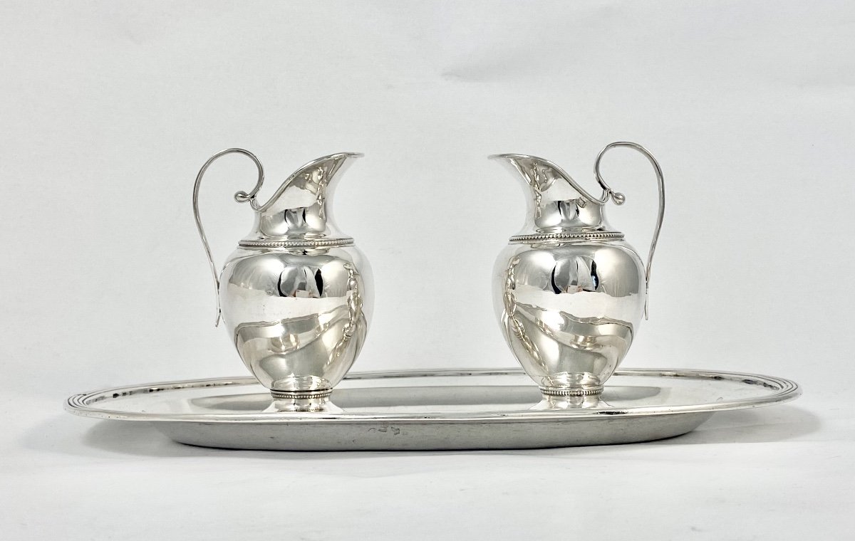 Mass Cruets On Their Tray, Solid Silver, Belgium Circa 1831-1850, Ampullae-photo-3