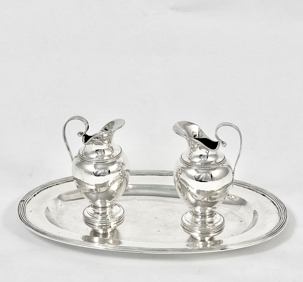 Mass Cruets On Their Tray, Solid Silver, Belgium Circa 1831-1850, Ampullae-photo-4