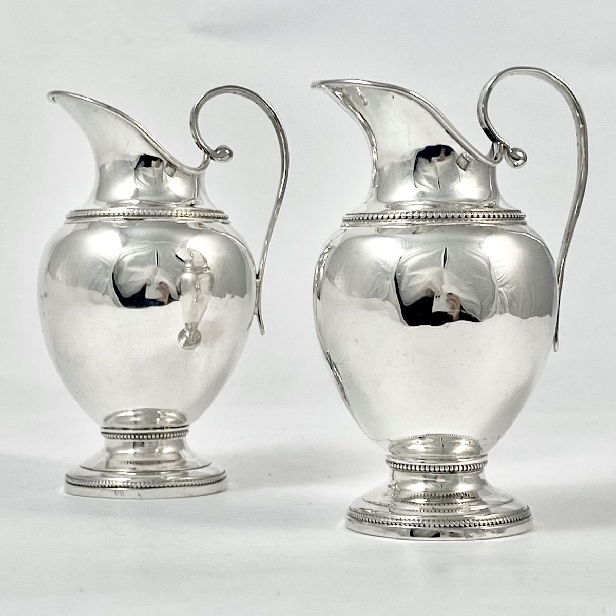 Mass Cruets On Their Tray, Solid Silver, Belgium Circa 1831-1850, Ampullae-photo-4