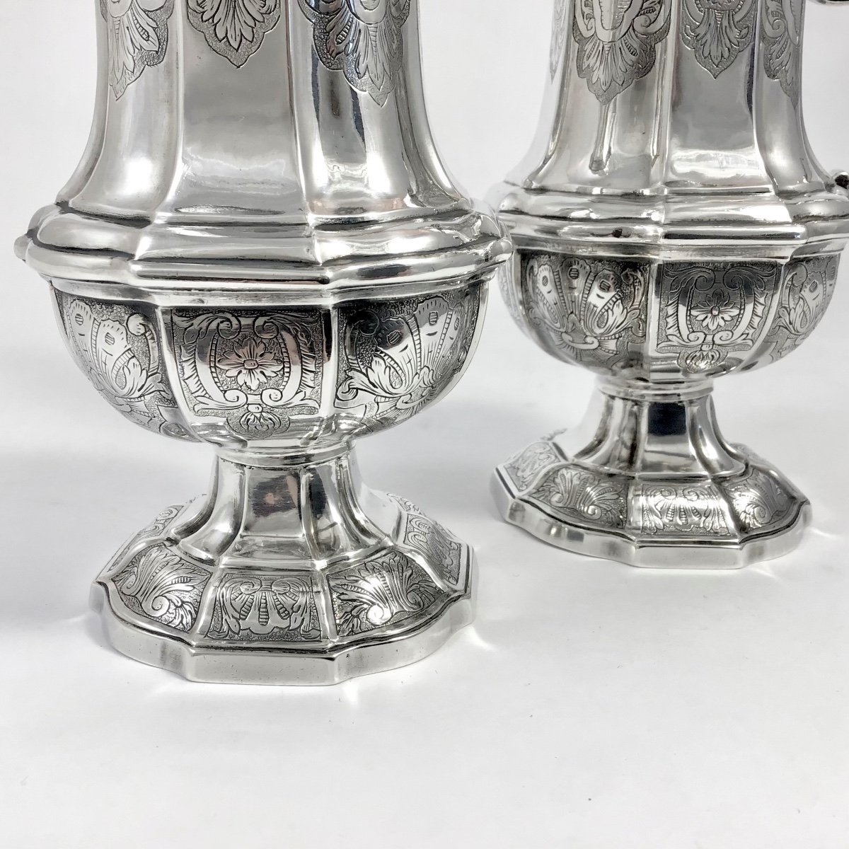 Antwerp 1753, Caster And Mustard Pot, Sterling Silver , Zilver Antwerpen-photo-4