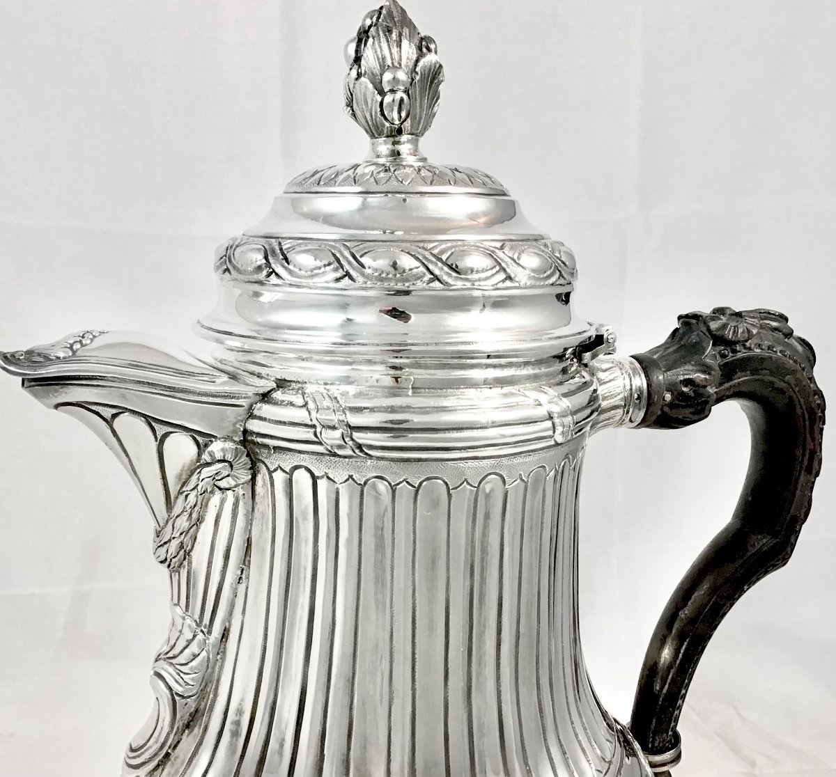 Brussels 1783, Tripod Coffee Pot, Solid Silver, Henricus Millé, Louis XVI-photo-7