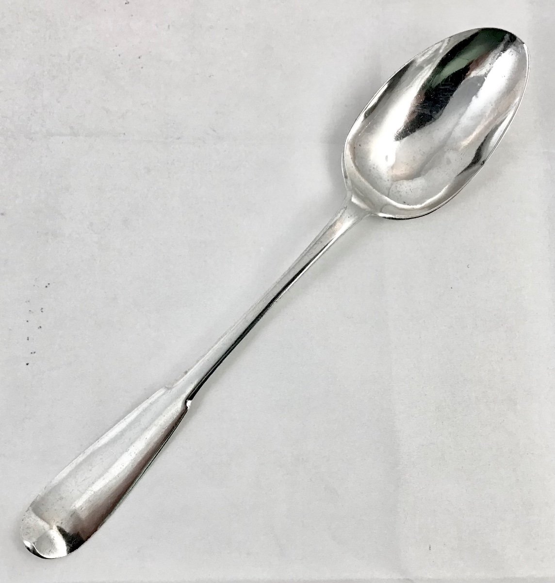 Stew Spoon, Baldy Family, Circa 1750, Solid Silver, Northern France -photo-2