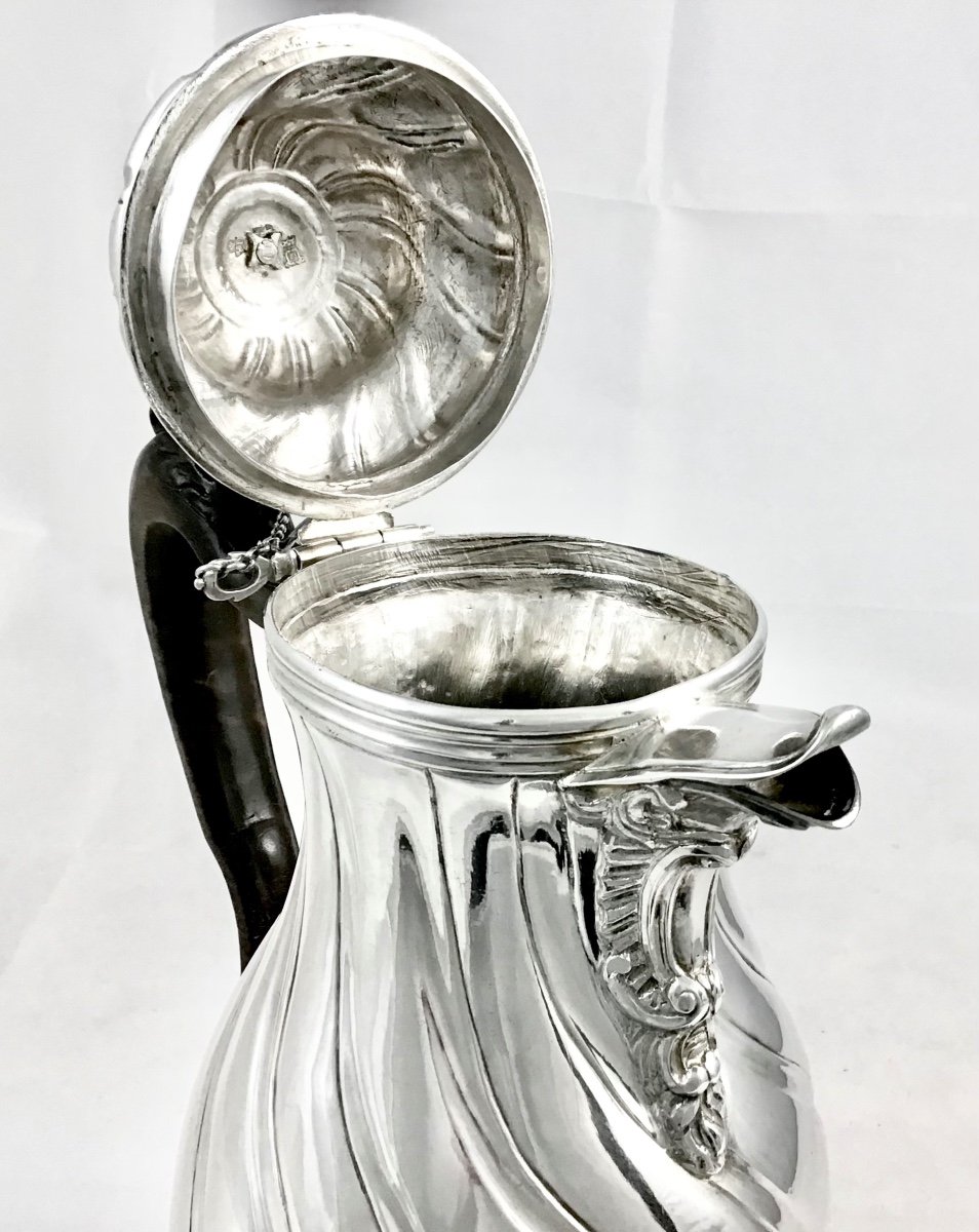 Tournai 1775, Solid Silver, Louis Quinze Coffee Pot, Laurent Detombe -photo-3