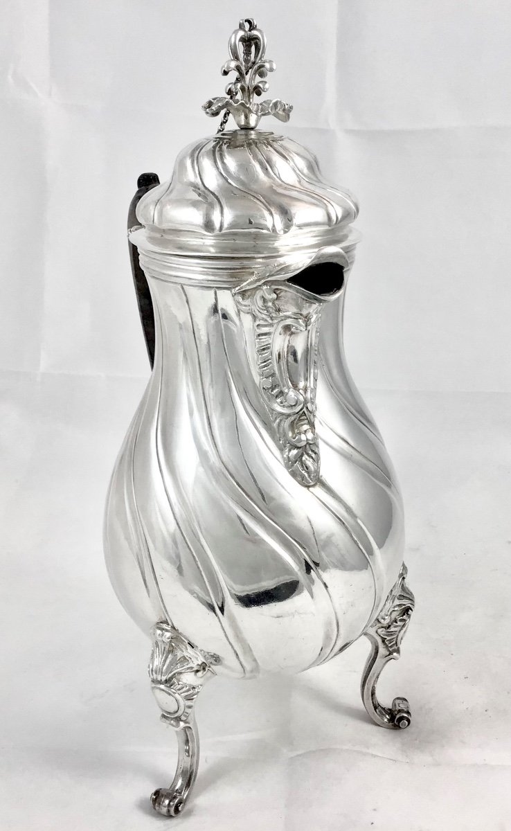 Tournai 1775, Solid Silver, Louis Quinze Coffee Pot, Laurent Detombe -photo-5