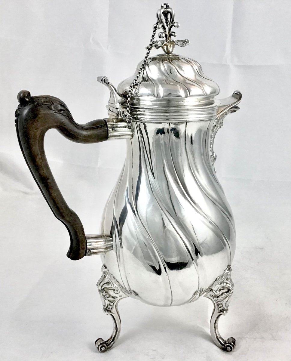 Tournai 1775, Solid Silver, Louis Quinze Coffee Pot, Laurent Detombe -photo-6