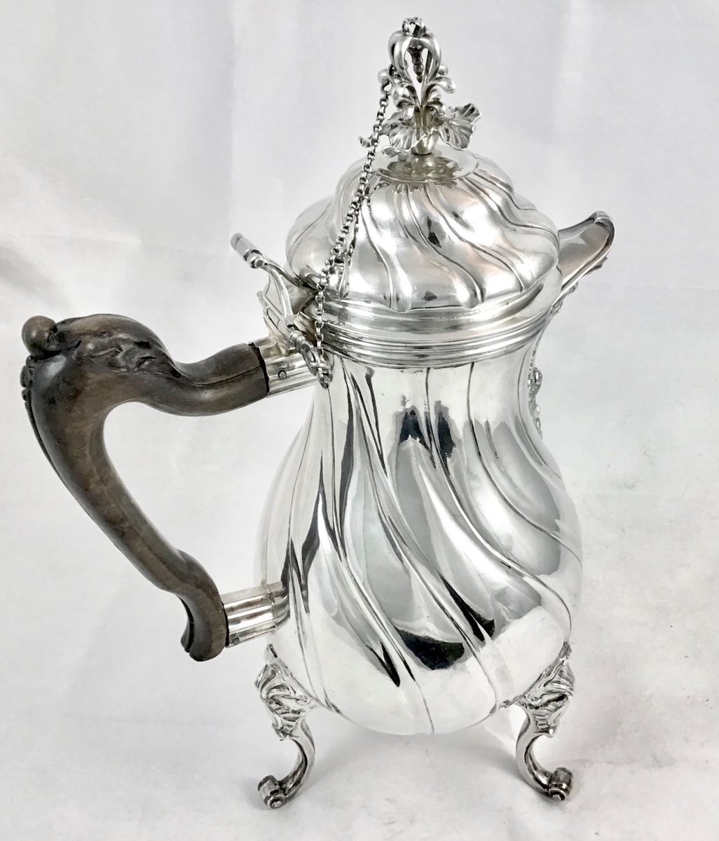 Tournai 1775, Solid Silver, Louis Quinze Coffee Pot, Laurent Detombe -photo-7