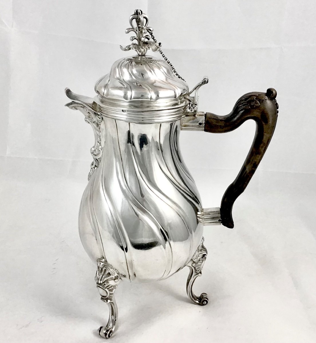 Tournai 1775, Solid Silver, Louis Quinze Coffee Pot, Laurent Detombe 