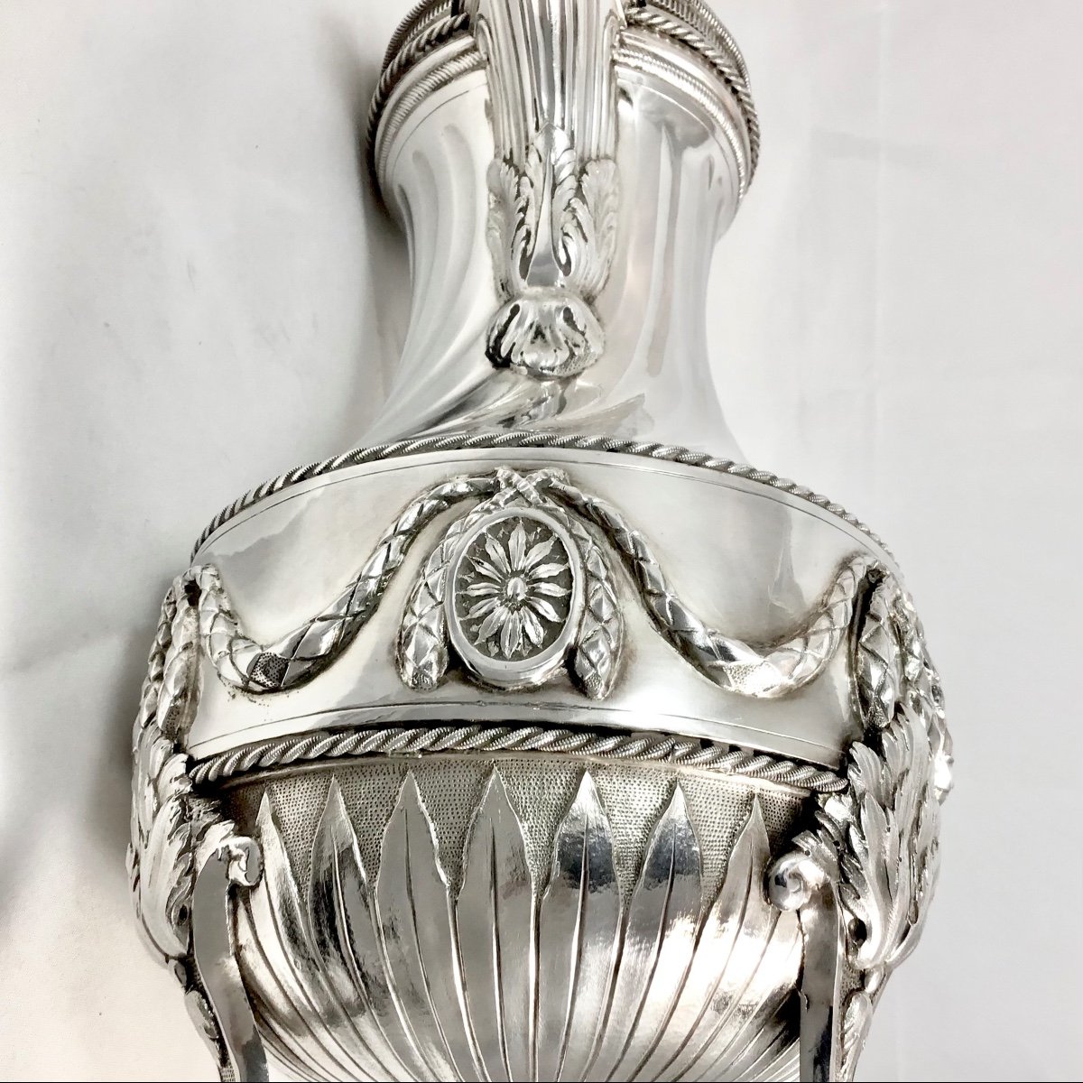 Mons 1780, Géante Cafetière D’époque Louis XVI , Argent Massif , Maître Marquant D’une Poire-photo-2