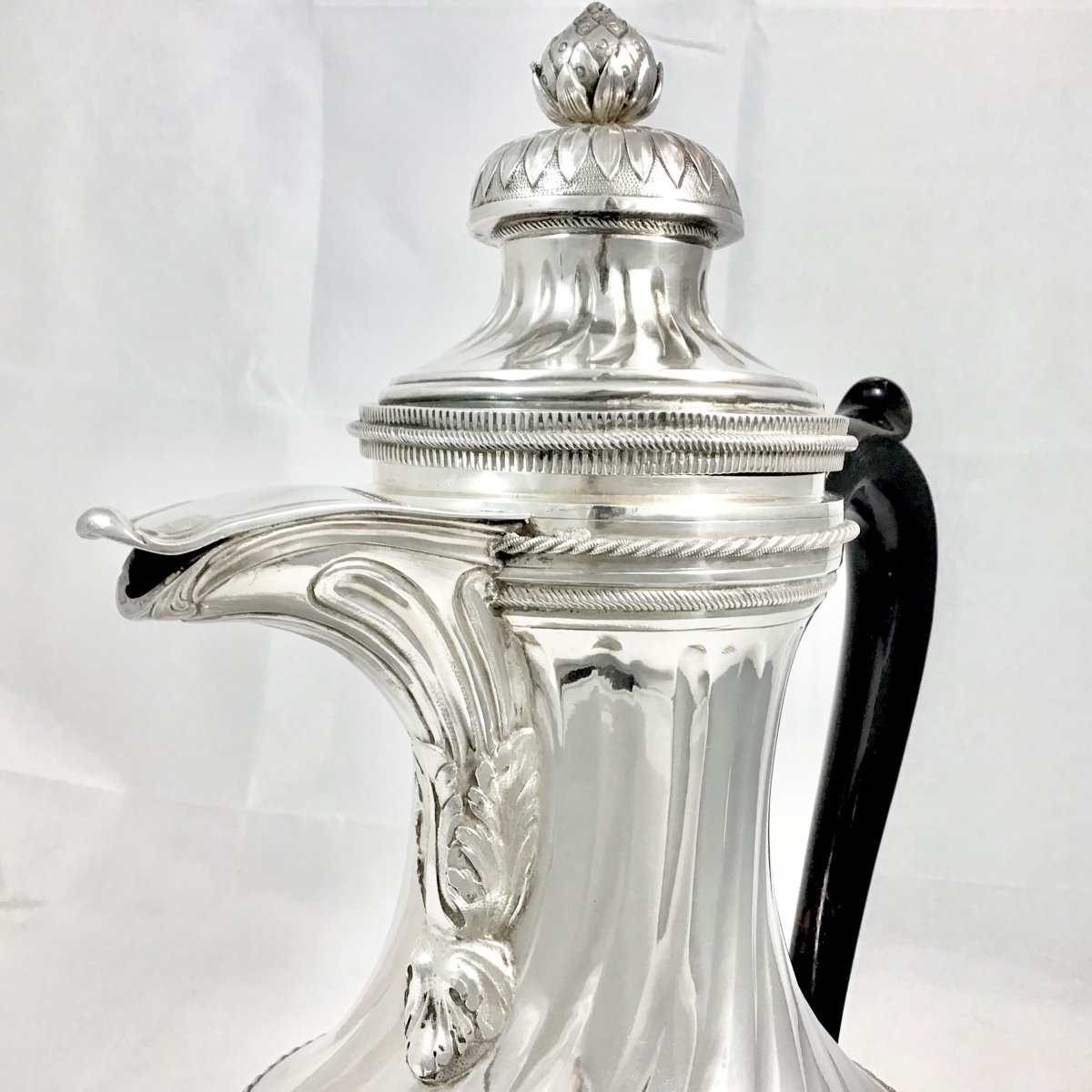 Mons 1780, Géante Cafetière D’époque Louis XVI , Argent Massif , Maître Marquant D’une Poire-photo-3