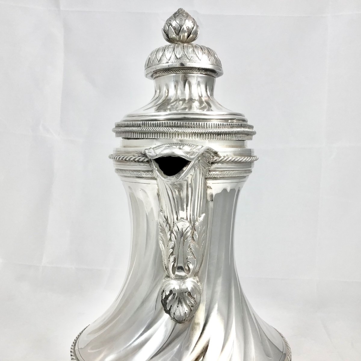 Mons 1780, Géante Cafetière D’époque Louis XVI , Argent Massif , Maître Marquant D’une Poire-photo-5