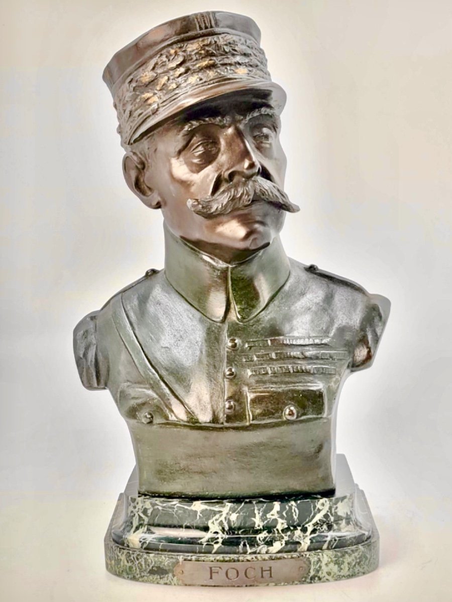 Bust Of Marshal Foche, Bronze, By Emil Thomasson