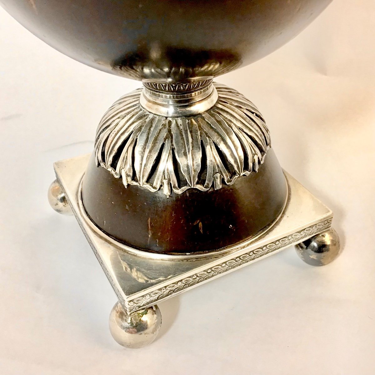 France 1809-1819, Silver Mounted Coconut Cup , Sugar Vase -photo-4