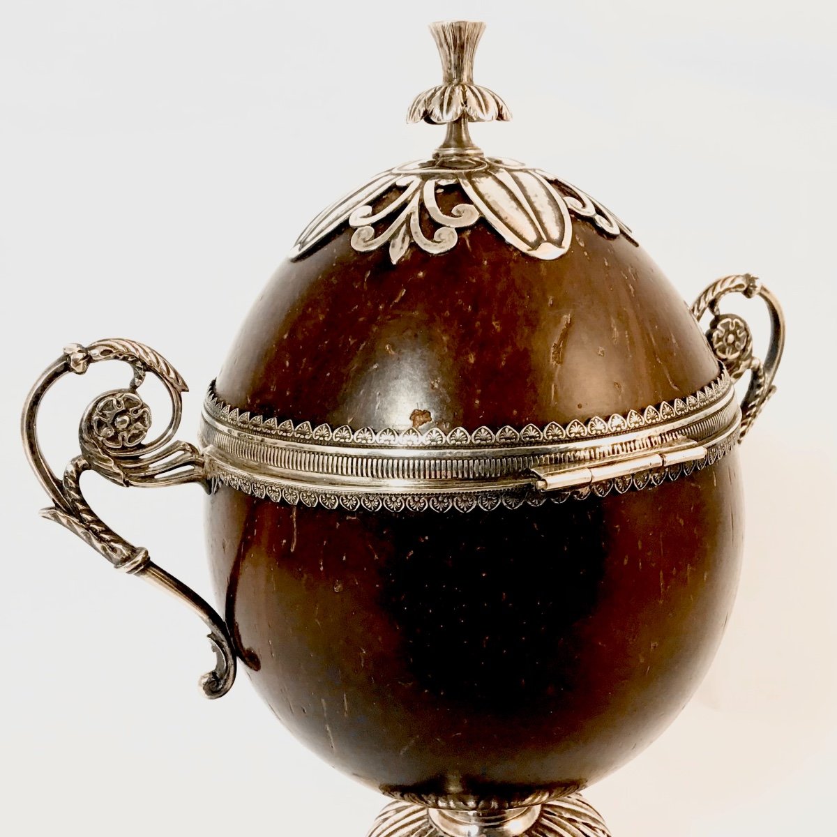 France 1809-1819, Silver Mounted Coconut Cup , Sugar Vase -photo-5