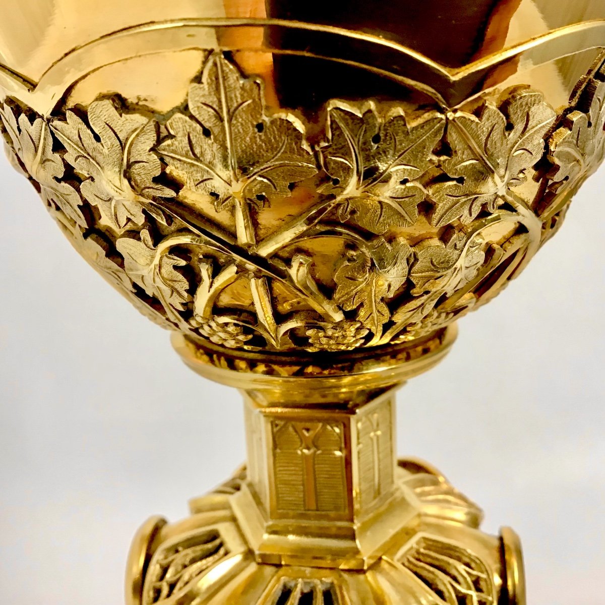 Neo-gothic Chalice In Solid Silver And Silver-gilt, Hubert Caers, Louvain Around 1900, Dominicans -photo-1