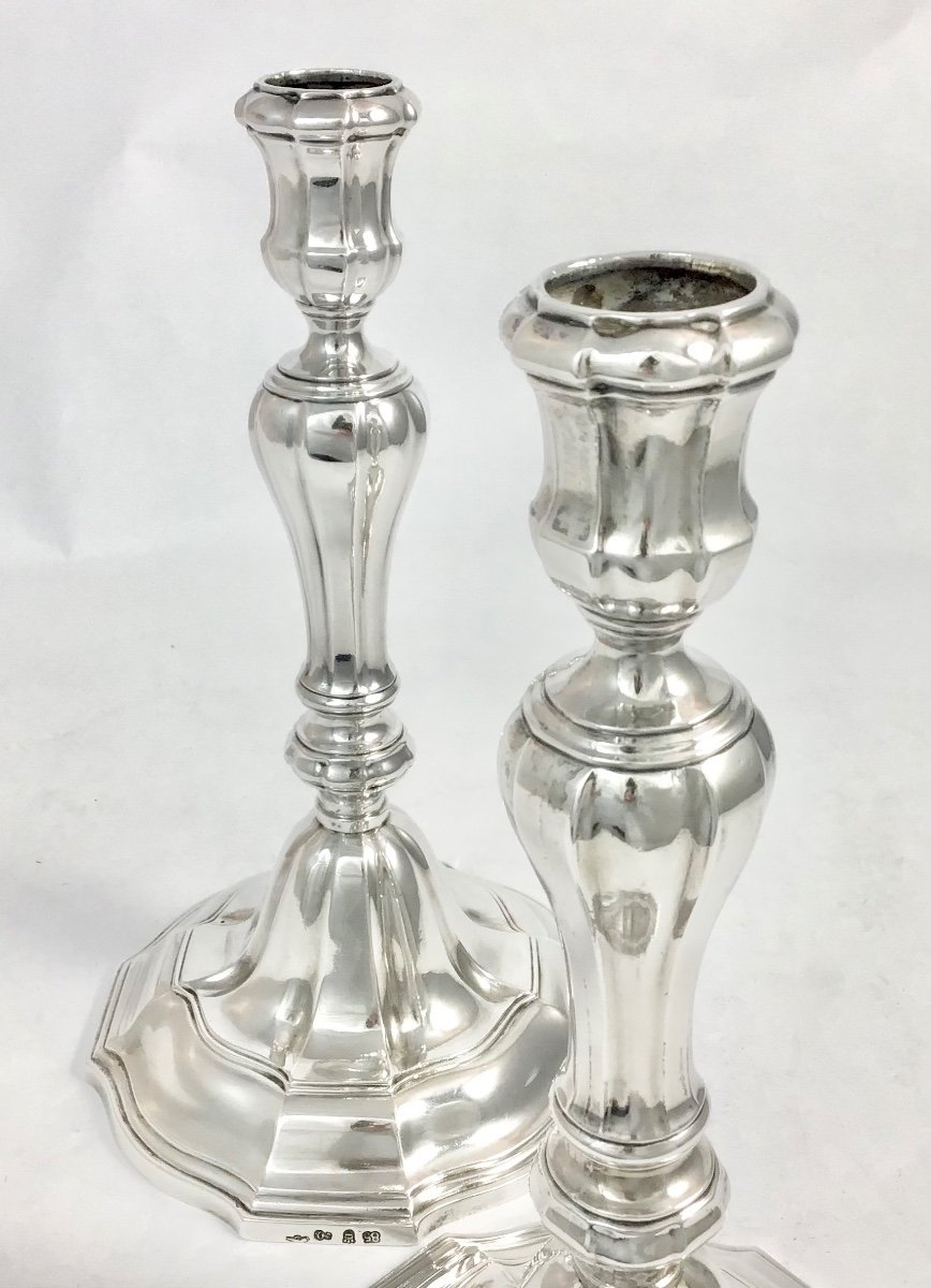   Tienen (tienen) 1785, Pair Of Candlesticks , Solid Silver, Zilver Candles-photo-4