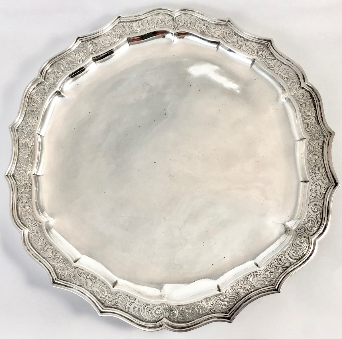 Liège 1767, Large Flying Plate In Sterling  Silver, Jean François Toussaint Winand-photo-2