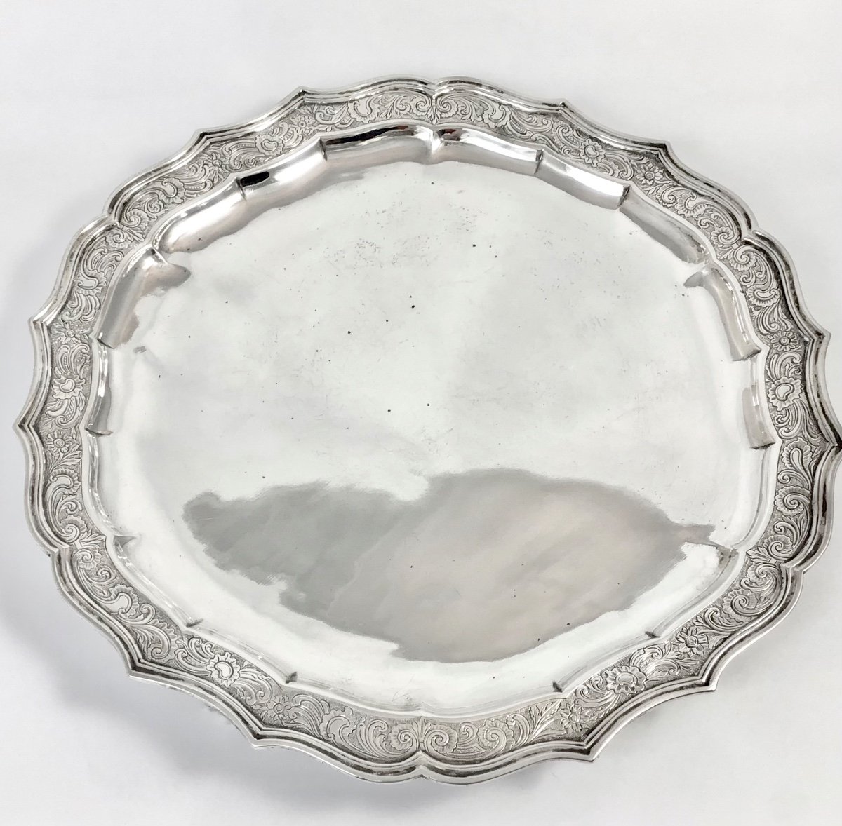 Liège 1767, Large Flying Plate In Sterling  Silver, Jean François Toussaint Winand-photo-6