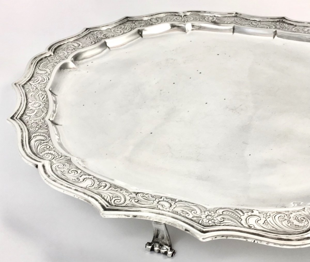 Liège 1767, Large Flying Plate In Sterling  Silver, Jean François Toussaint Winand-photo-8