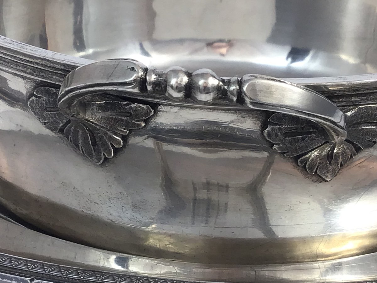 Paris 1799-1809, Solid Silver, Covered Bowl On Its Frame, Jean François Carron Bouillon-photo-1