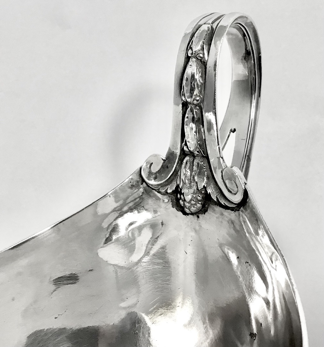 Paris 1780, Sauceboat On Tray, Solid Silver, Pierre Vallières, Jean-c.roquillet-desnoyers -photo-3