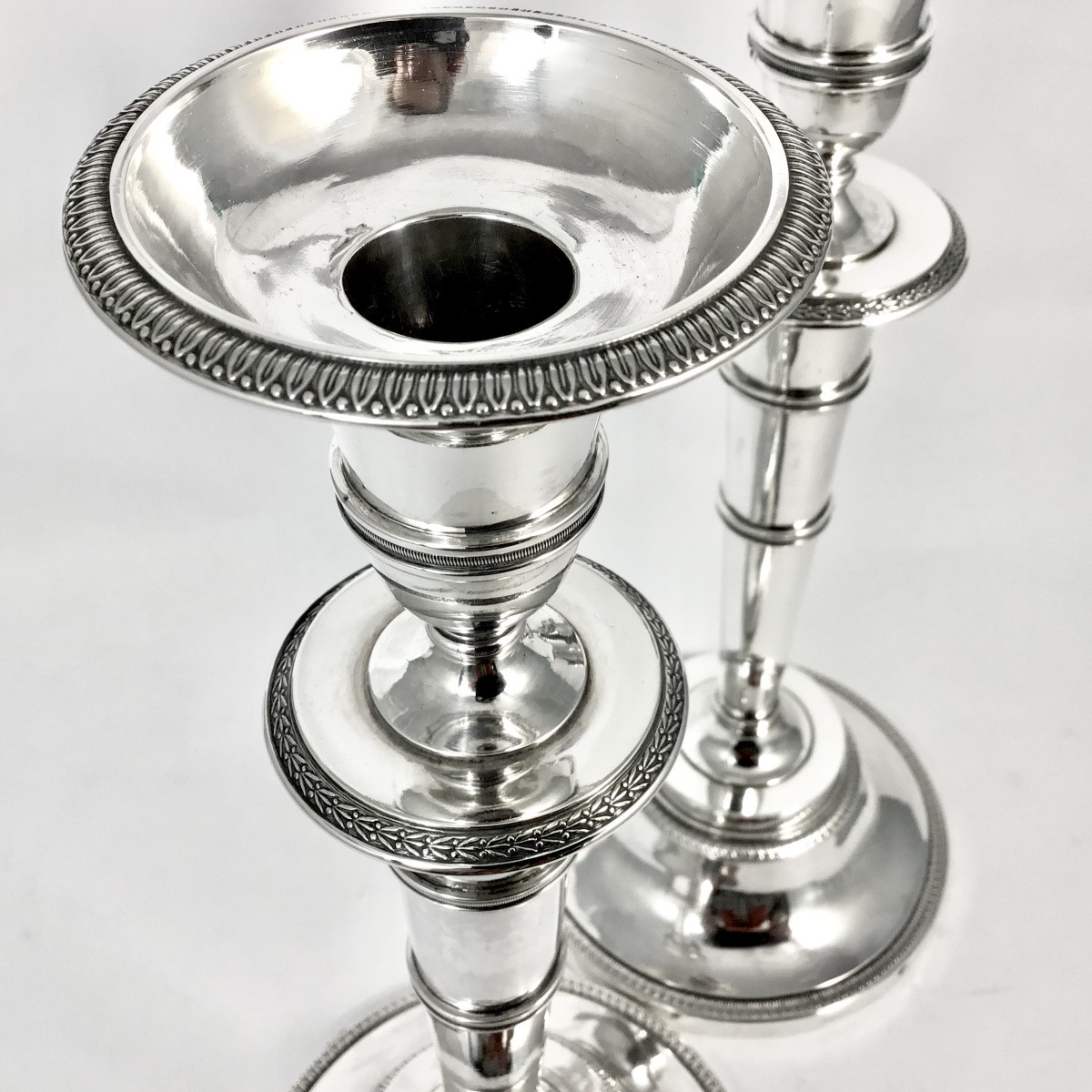 Arras 1819-1838, Sterling  Silver Travel Candlesticks, Charles X-photo-4