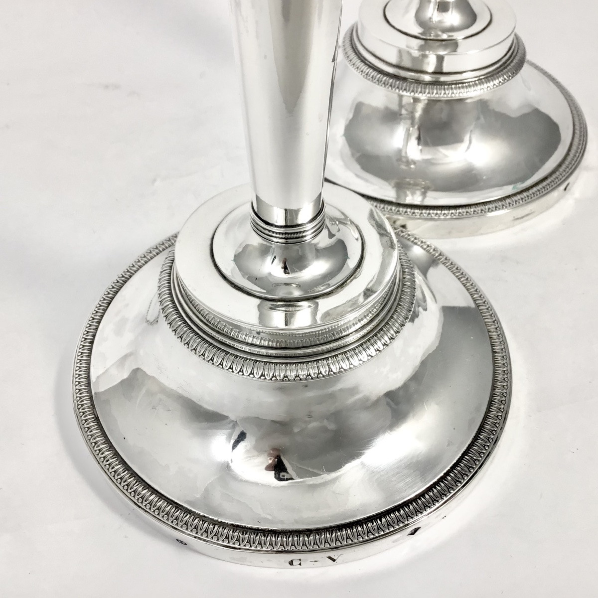 Arras 1819-1838, Sterling  Silver Travel Candlesticks, Charles X-photo-2