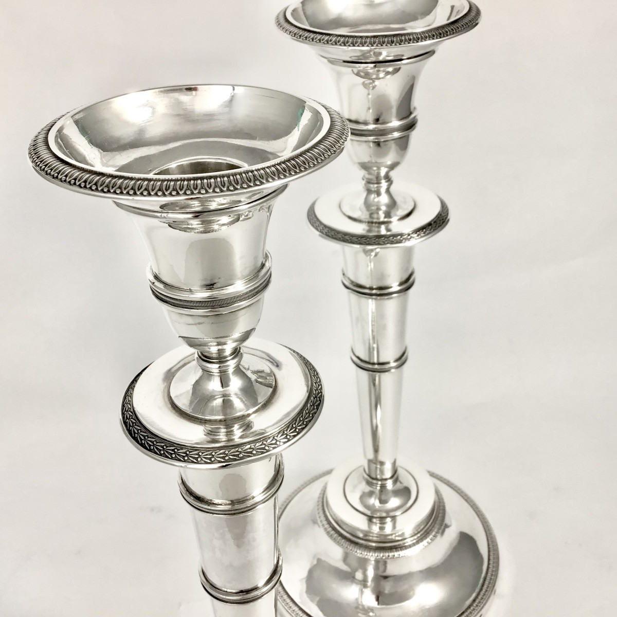 Arras 1819-1838, Sterling  Silver Travel Candlesticks, Charles X-photo-5