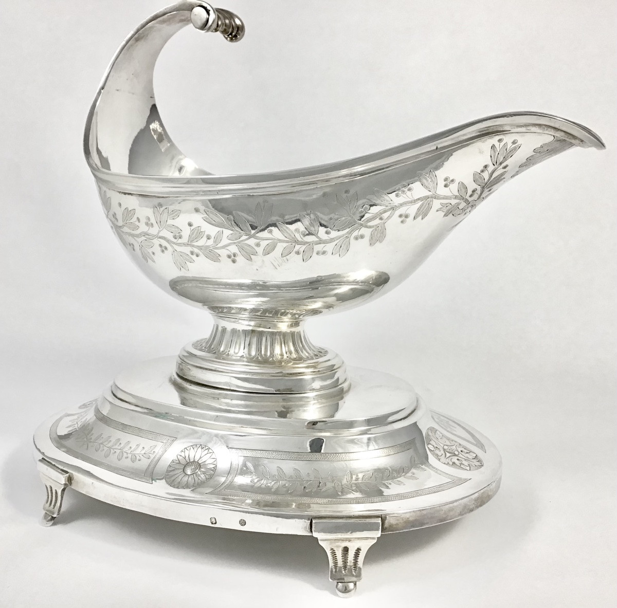 Paris 1789, Louis XVI Saucière, Sterling Silver, Claude Nicolas Delaunoy -photo-2