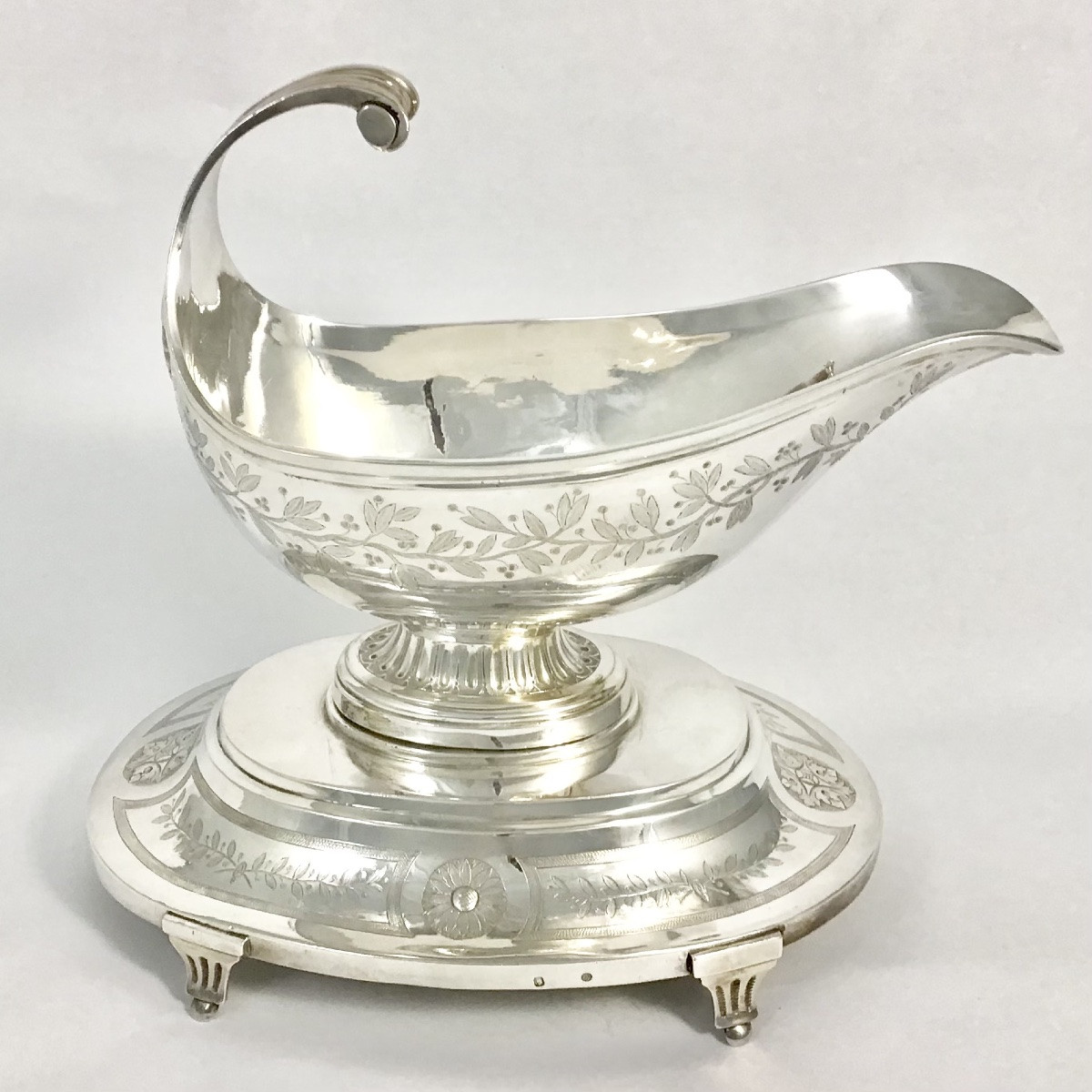 Paris 1789, Louis XVI Saucière, Sterling Silver, Claude Nicolas Delaunoy -photo-4