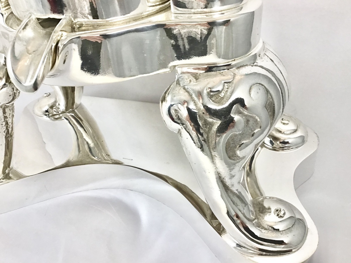 Silver-plated Duck Press Or Lobster Press, Wiskemann, Brussels, Circa 1890-1920-photo-7