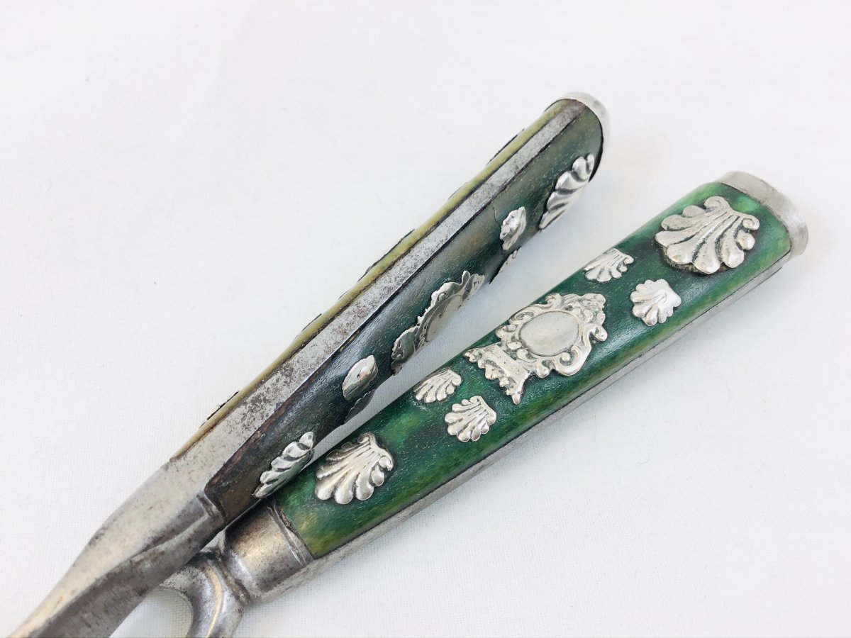 Travelling Cutlery , Italy Around 1650-1700, Silver, Ivory And Steel-photo-4