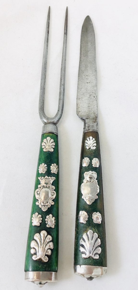 Travelling Cutlery , Italy Around 1650-1700, Silver, Ivory And Steel-photo-1