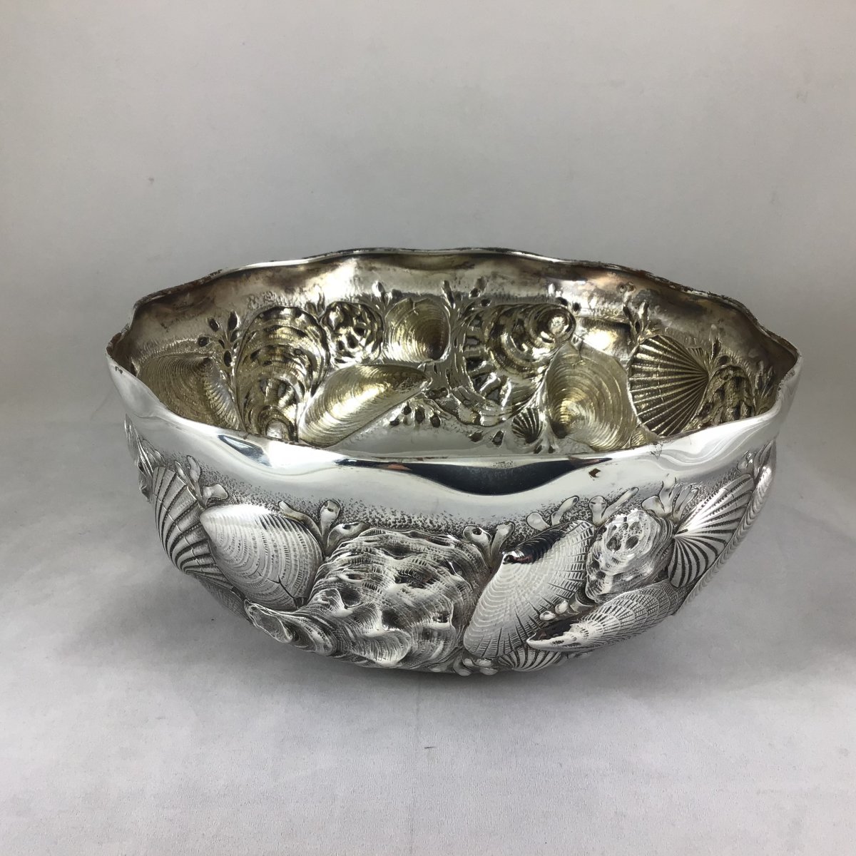 Silver Salad Bowl, Japanese Aesthetic Movement, Whiting Manufacturing Co, Ny-photo-4