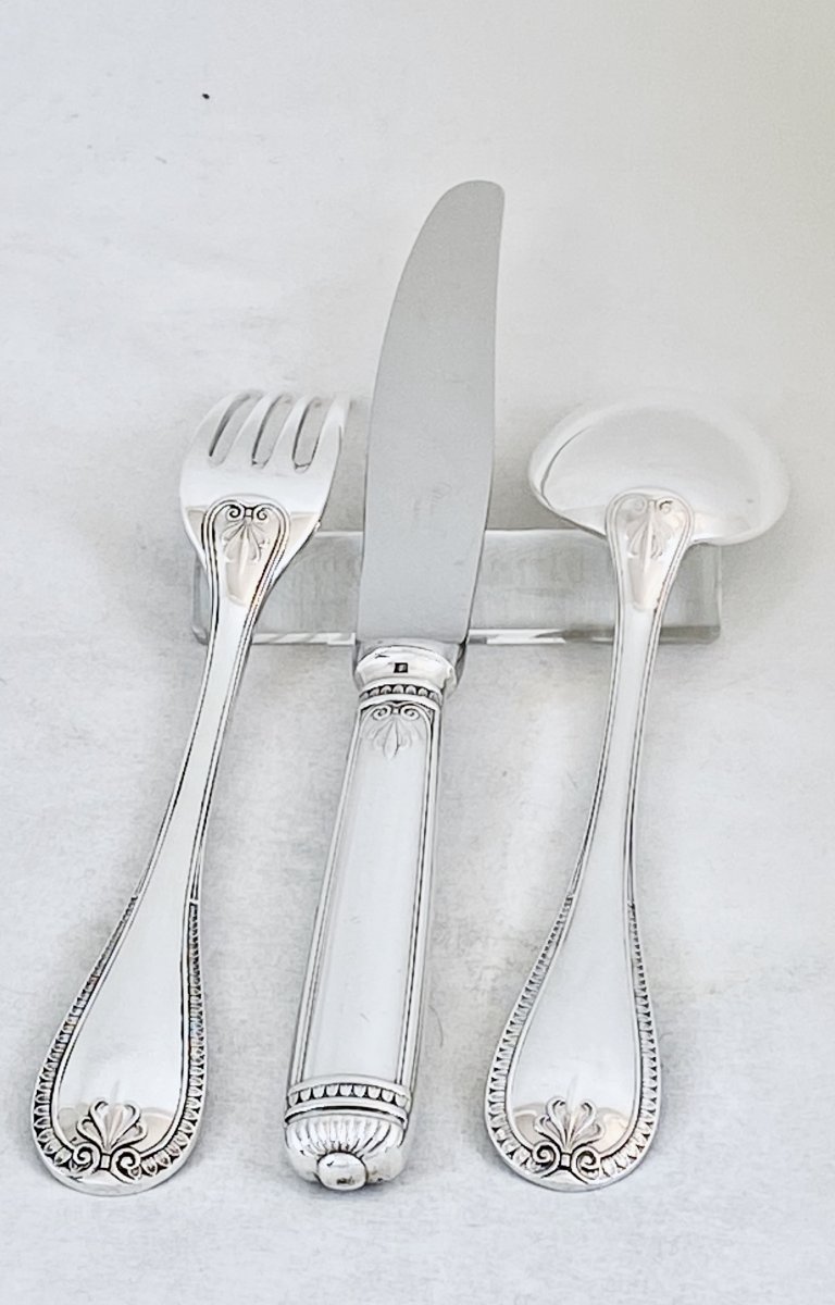 Christofle Cutlery Set “malmaison” , 127 Pieces, 12 Place Settings,complete -photo-3