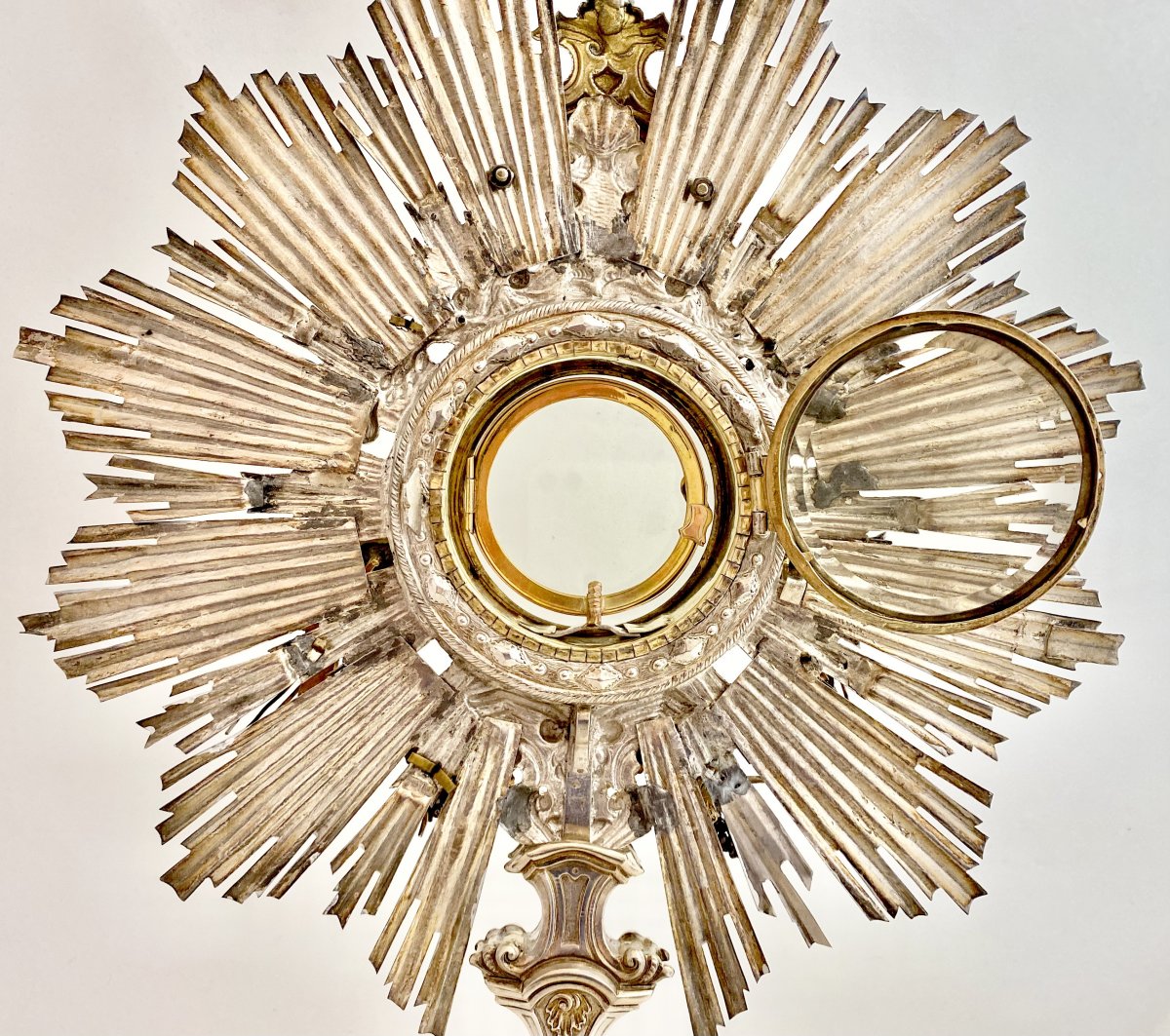 18th Century Monstrance, Sterling Silver, Probably Austria-hungary, Monstrance, Around 1750-photo-7