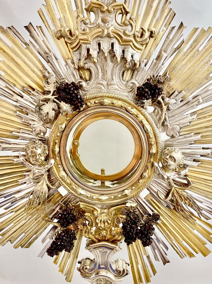 18th Century Monstrance, Sterling Silver, Probably Austria-hungary, Monstrance, Around 1750-photo-8