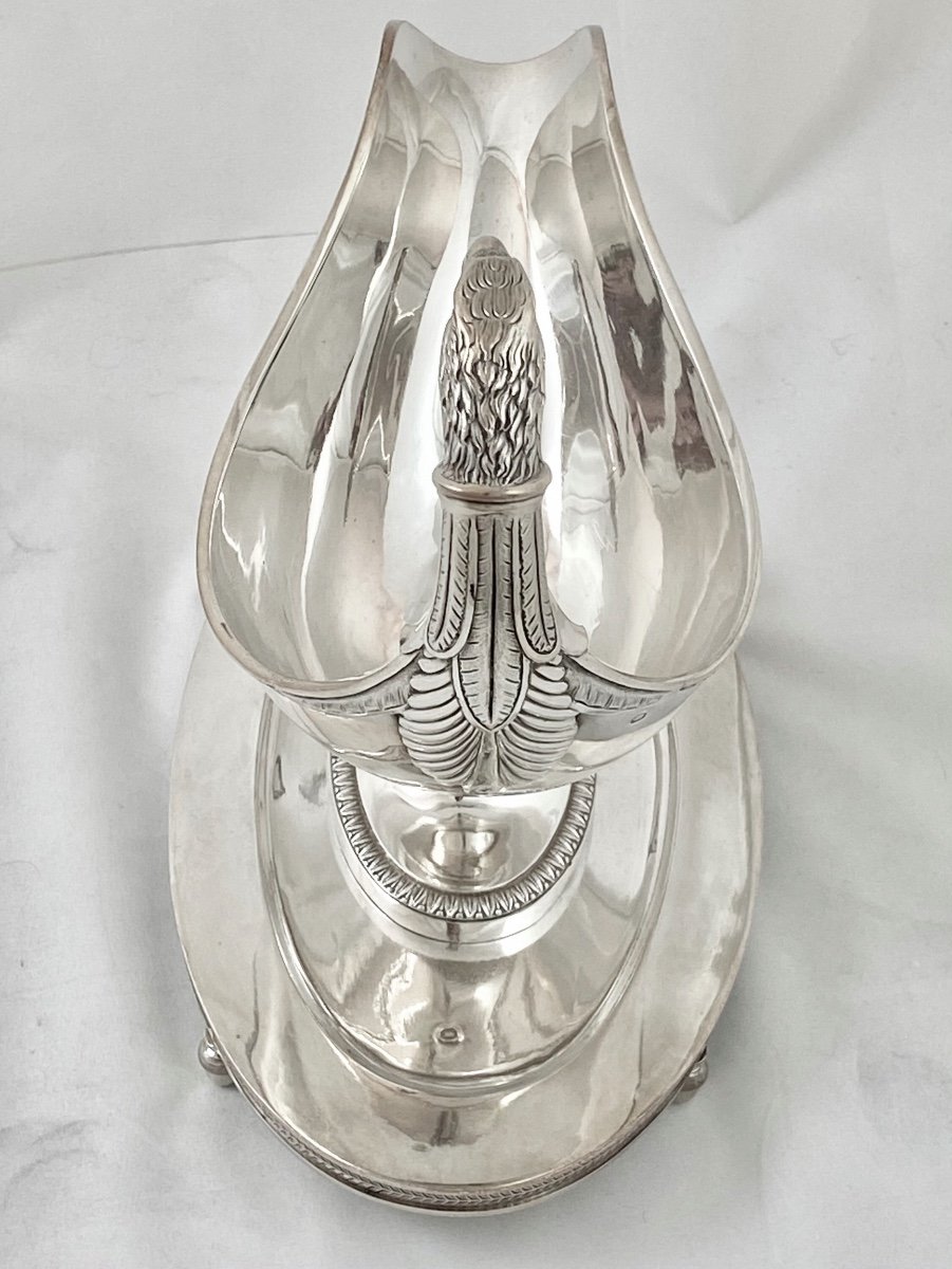 Empire Gravy Boat, Paris 1809-1819, Goldsmith Pierre Bourguignon, Sterling Silver-photo-1