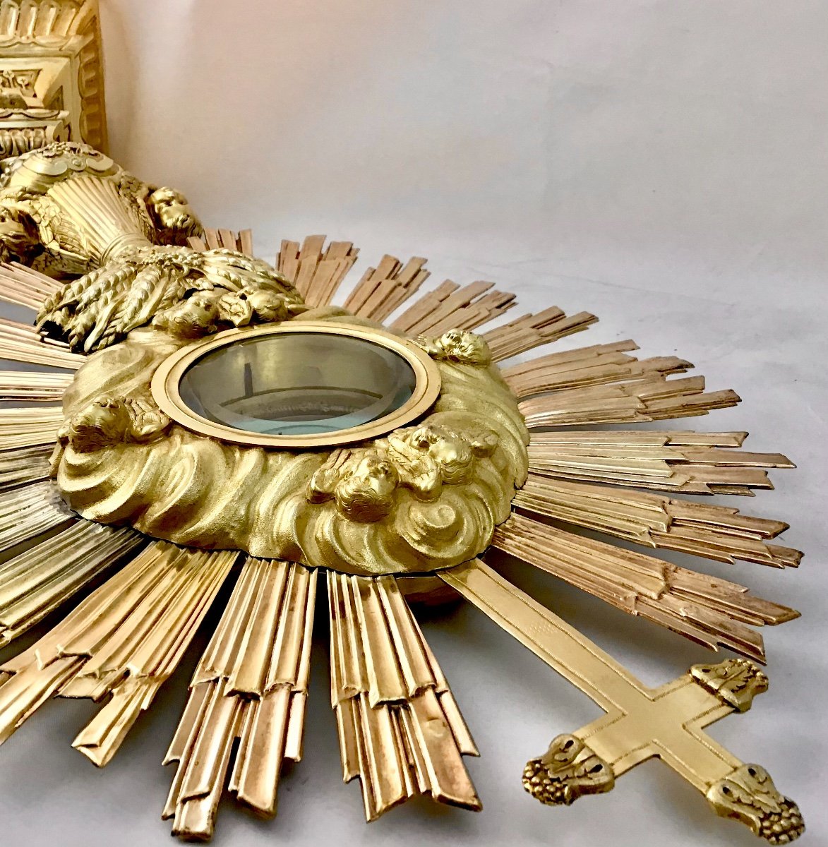 Monstrance Charles X, Sterling Silver And Vermeil, Paris 1819-1838-photo-4