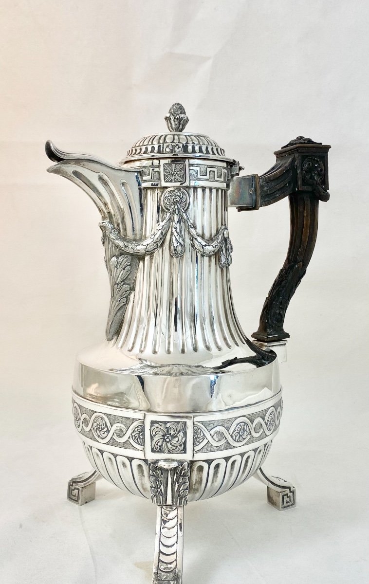 Cafetière Louis XVI, Ath 1779, J.l. Philippront, Argent Massif -photo-4