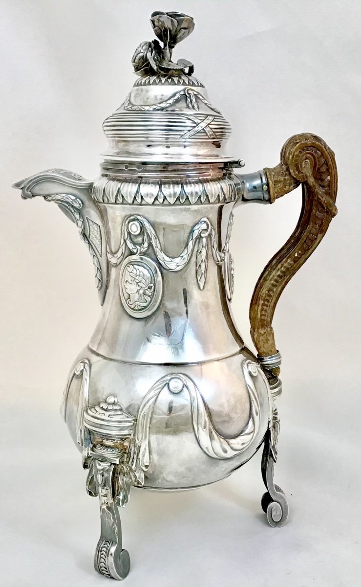 Cafetière Louis XVI, 1778, Bruxelles, Argent Massif 